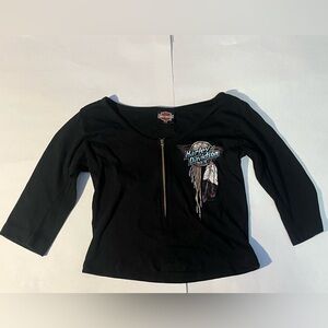 Harley Davidson Long Sleeve Crop Top